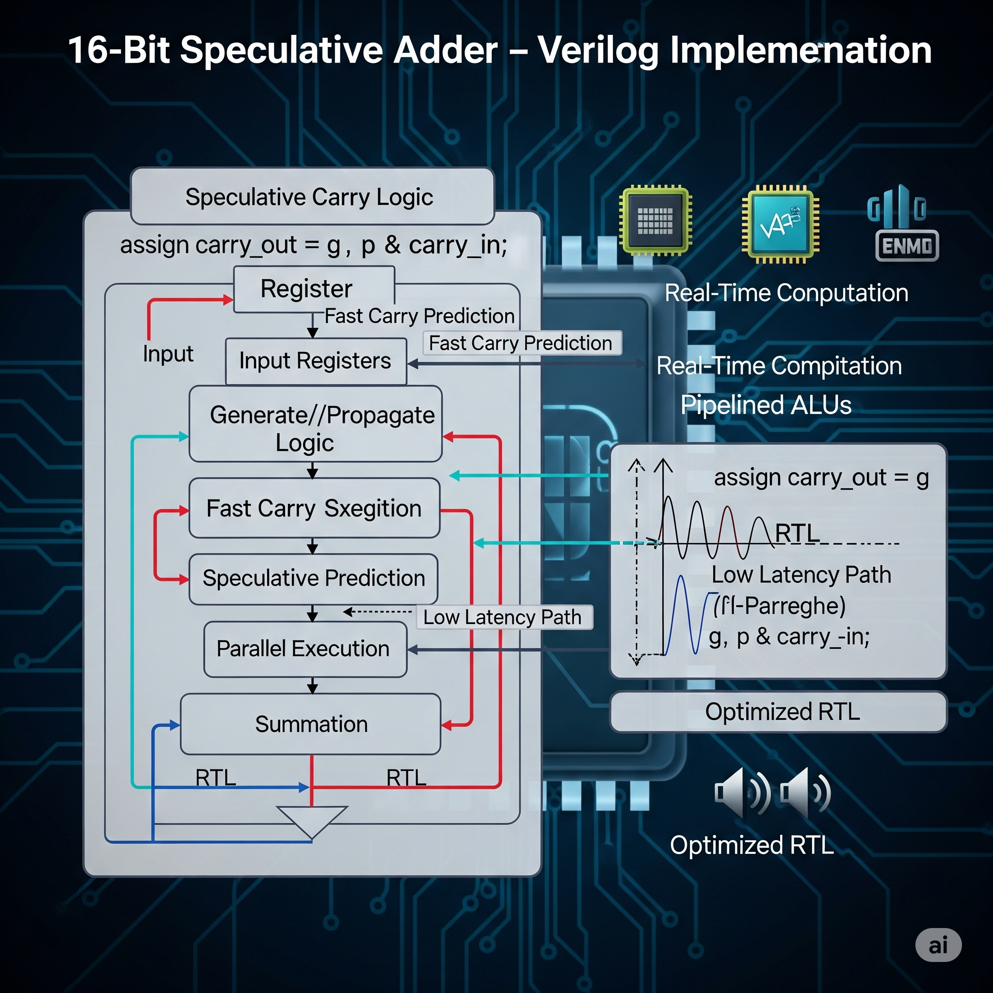 High-Speed 16-Bit Speculative Adder in Verilog